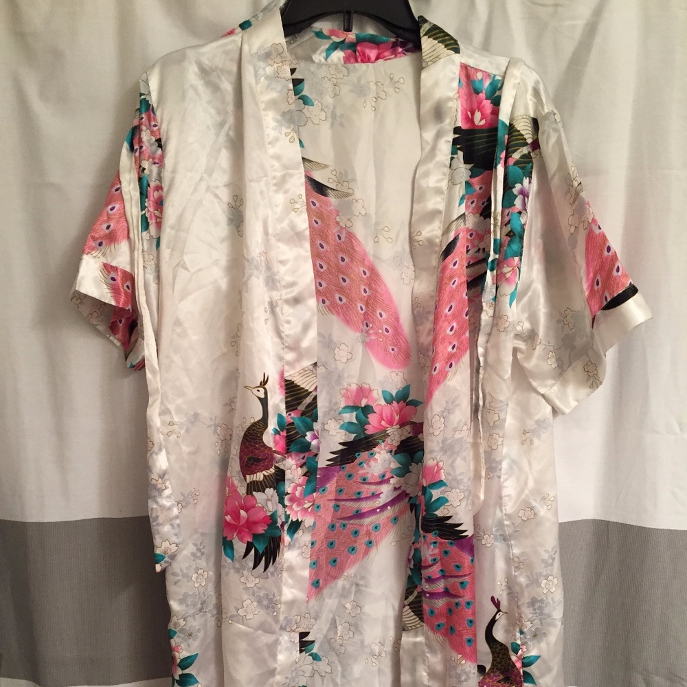Silk Bath Robe | Peacock Design